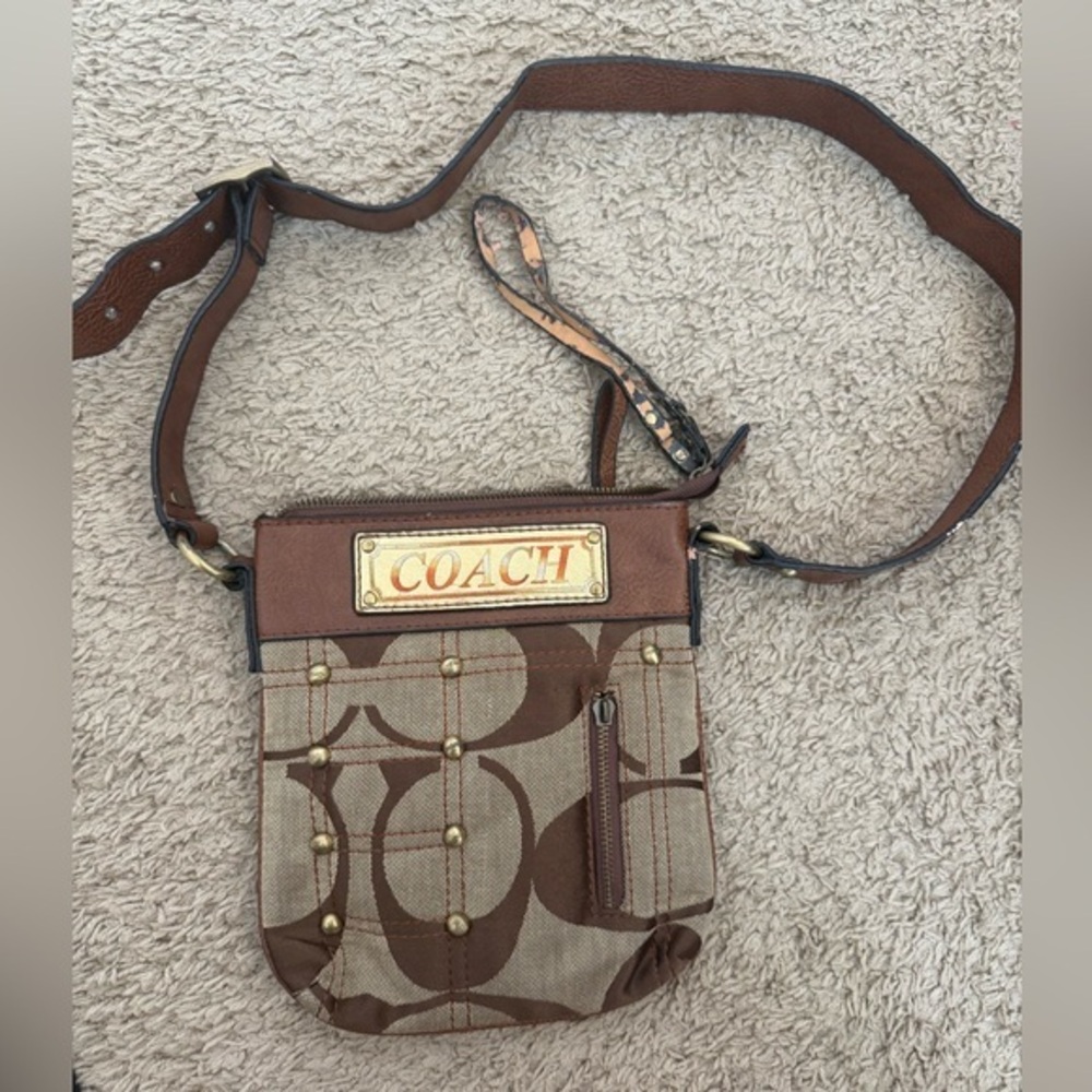 Coach Monogram Canvas & Leather Crossbody